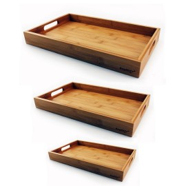 Bamboo 3 Piece Tray Set