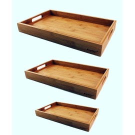 Bamboo 3 Piece Tray Set