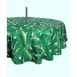 Banana Leaf Outdoor Table cloth with Zipper 52