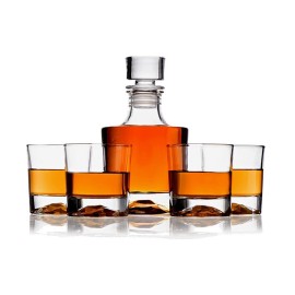 Basic Whiskey Decanter with Whiskey Glasses  Set of 5