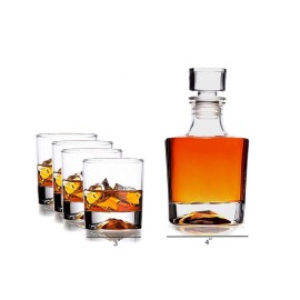 Basic Whiskey Decanter with Whiskey Glasses  Set of 5