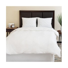 White Duvet Cover Cotton Button Closure White Twin XL