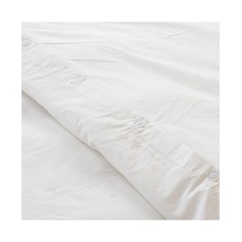 White Duvet Cover Cotton Button Closure White Twin XL