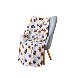 Halloween Jack O Lanterns & Spooky Ghosts Cupcakes Oversized Accent Throw Blanket - 50 In. W X 70 In. L