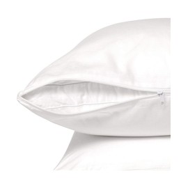 Breathable Microfiber Pillow Protector with Zipper – White (4 Pack)